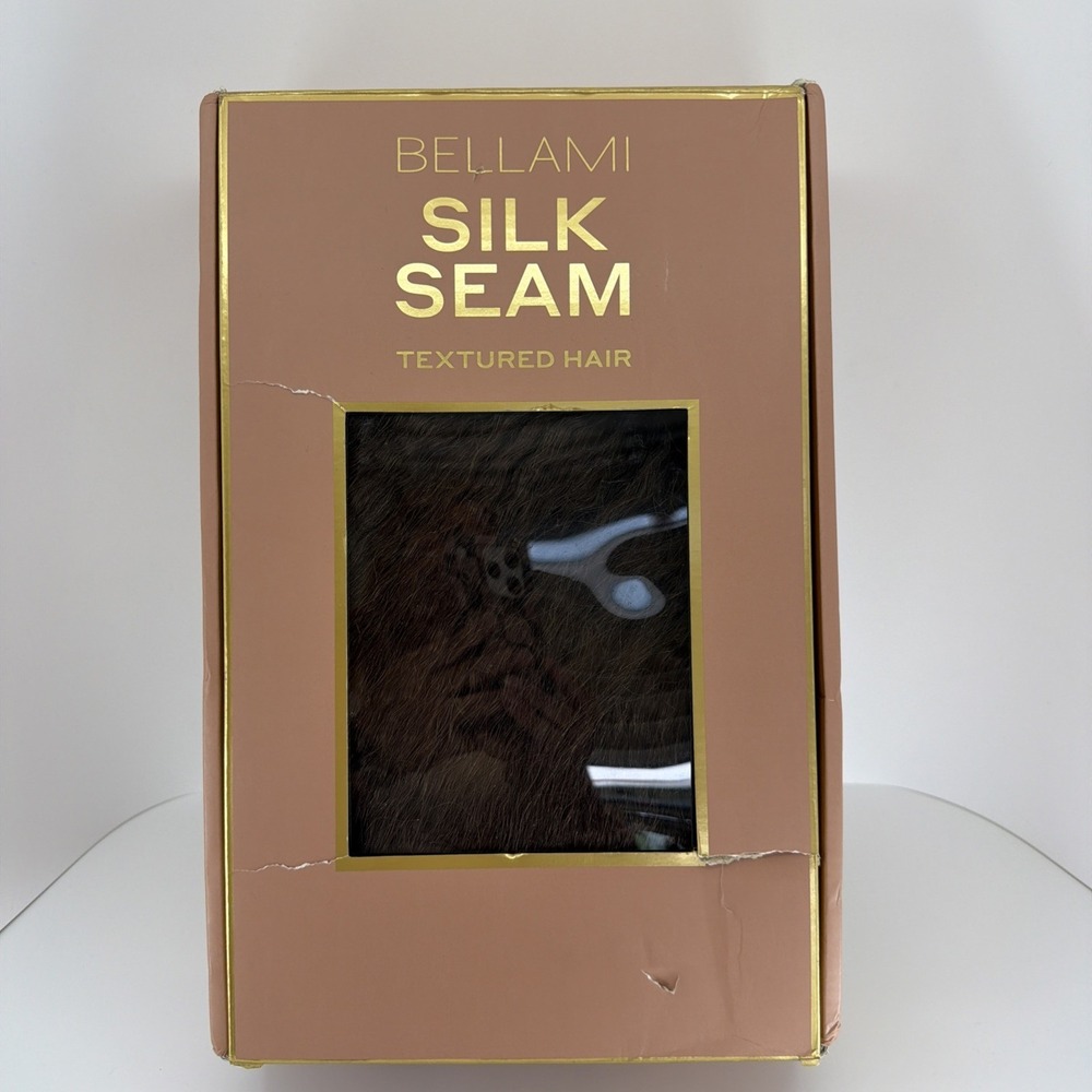 BELLAMI Silk Seam Textured Clip Ins NEW Dark Brown Ash Brown Ombre Blowout 24"